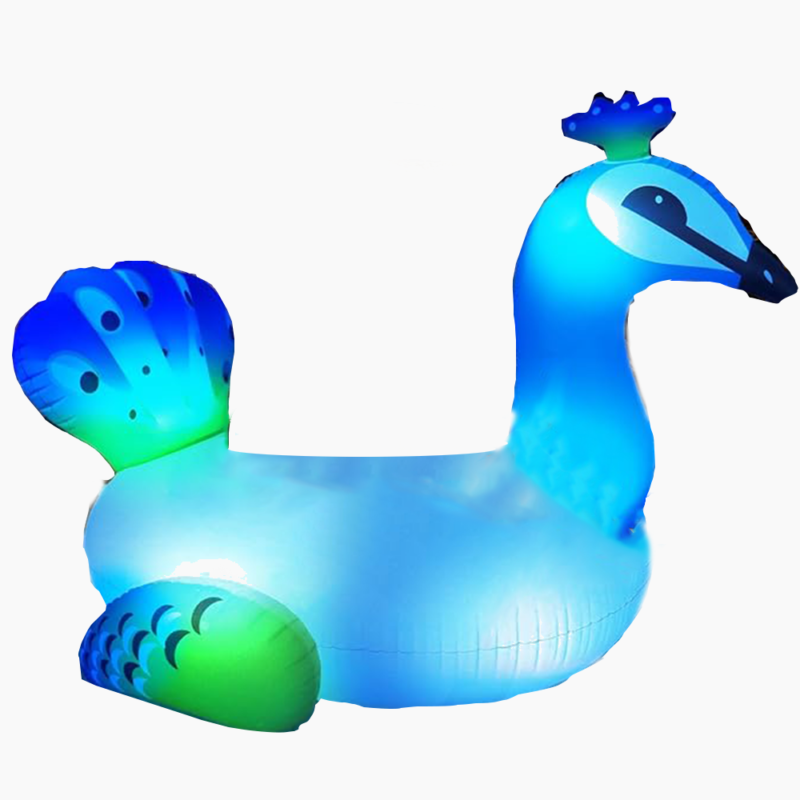 Inflatable LED Peacock Pool Lounge Chair