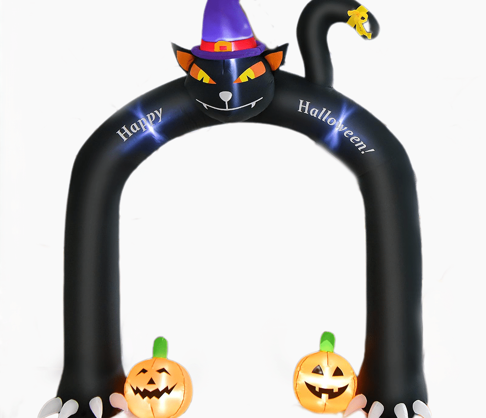 Halloween LED cat blow up archway 6 Inflatable Black Cat Archway