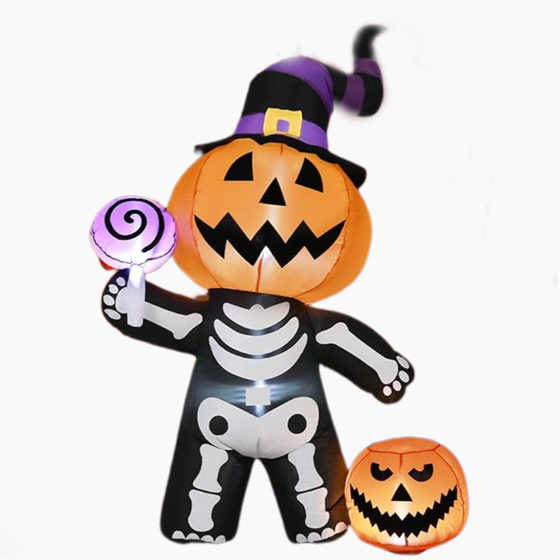 Halloween inflatables LED pumpkin skull