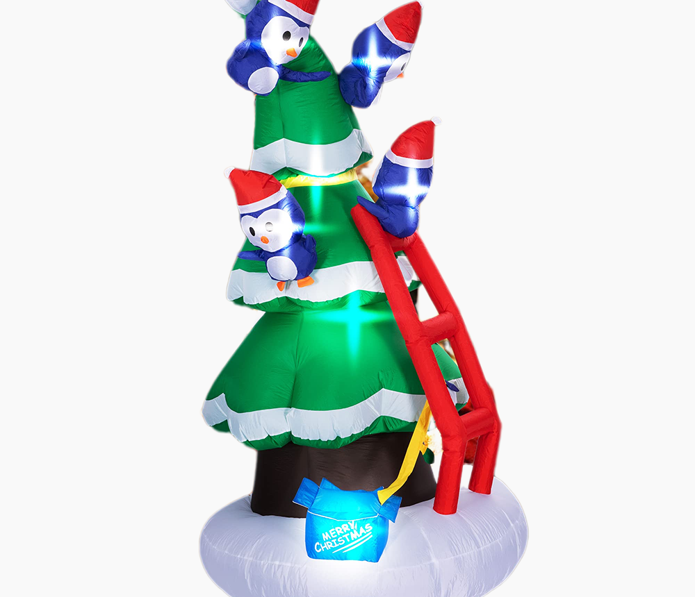 Christmas inflatable LED tree 1 Christmas Inflatables Tree and Penguins With LED