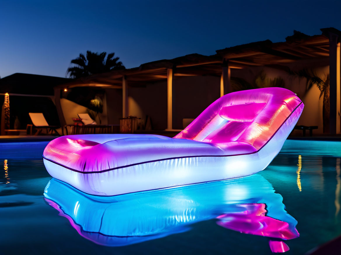 inflatable LED pool lounger