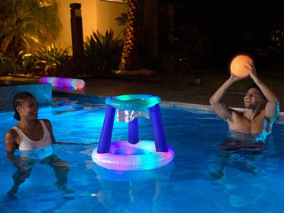 GFLAI: Your Trusted Source for LED Pool Inflatables 18 Float Basketball Attached